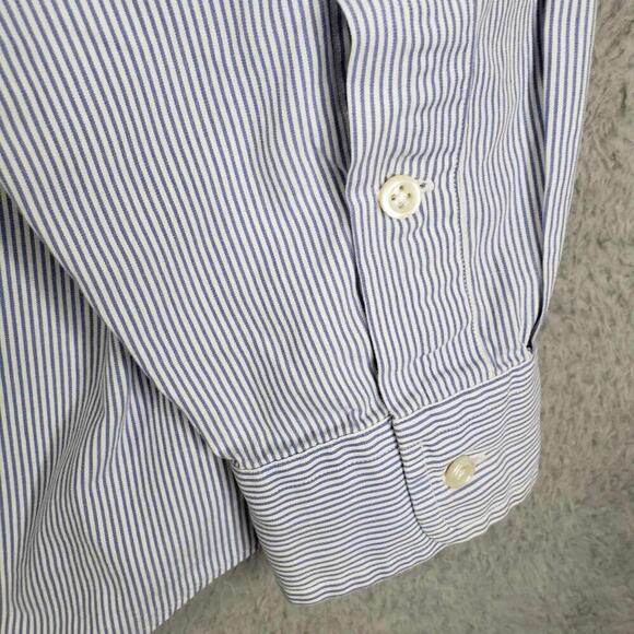 Polo Ralph Lauren Shirt Mens Size Large Blue White Striped LS Button Down Blake - Picture 7 of 10